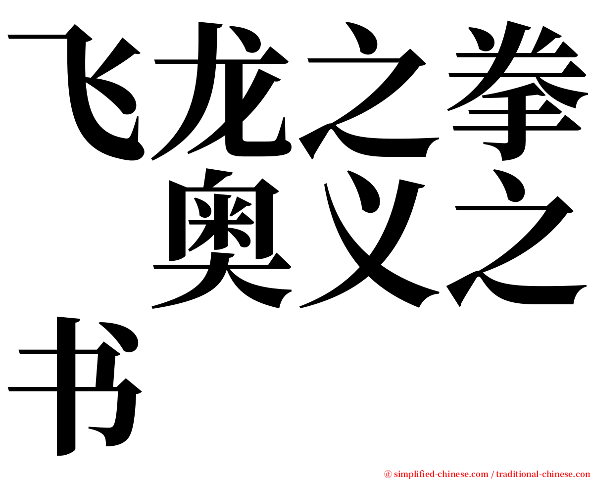 飞龙之拳　奥义之书 serif font